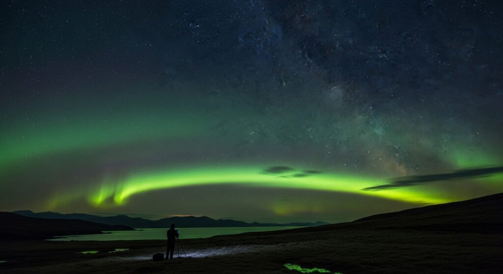 Northern Lights Scotland best time December January February aurora borealis Highlands Sutherland coast